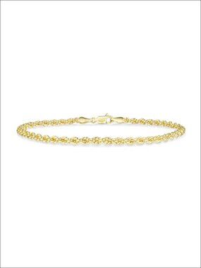 3mm Twisted Rope Chain Bracelet 14K Gold Filled Link Bracelet